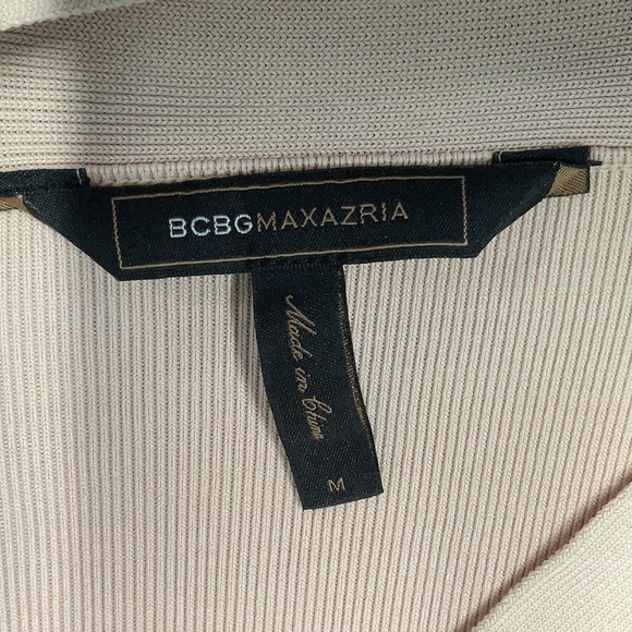 BCBGMaxAzria Nude Blush Pink Fit & Flare Knit Ruffle Skirt Size Medium M - Picture 4 of 6